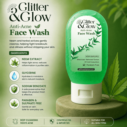 Anti-Acne Face Wash – Neem Enriched pack of 2 - Glitter & Glow