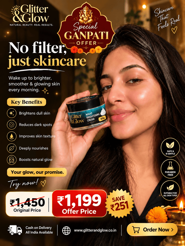 Bridal Night Cream – Repair While You Sleep (60gm) - FREE STRAWBERRY LIP BALM - Glitter & Glow