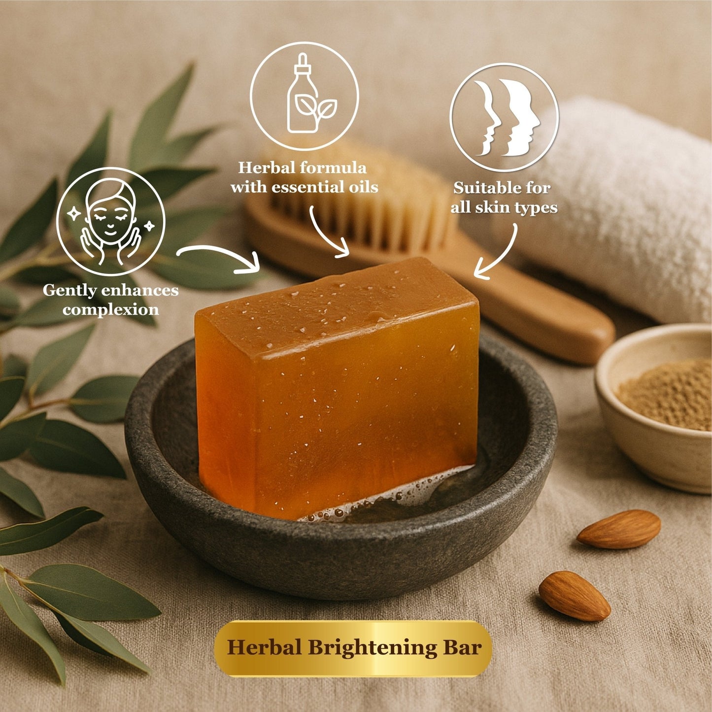 Kesar Saffron Glow Soap – Herbal Brightening Bar - Glitter and Glow