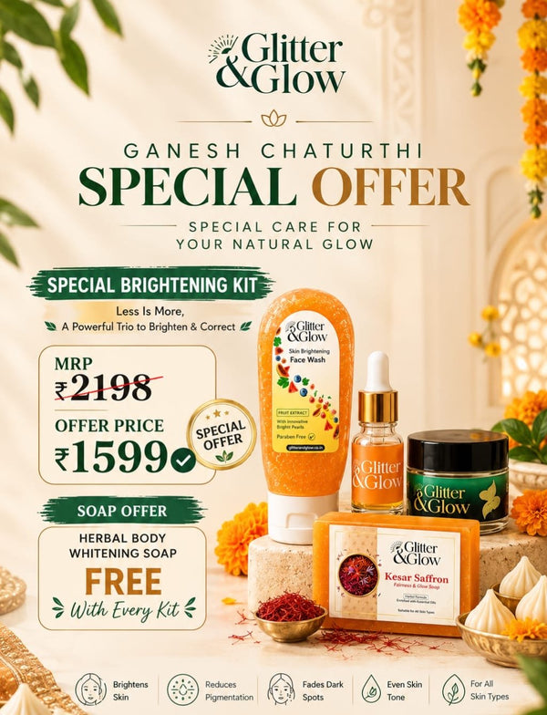 Special Brightening Kit - FREE KESAR SAFFRON SOAP - Glitter & Glow