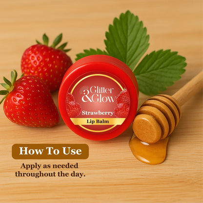 Strawberry Lip Balm – Juicy Hydration - Glitter and Glow